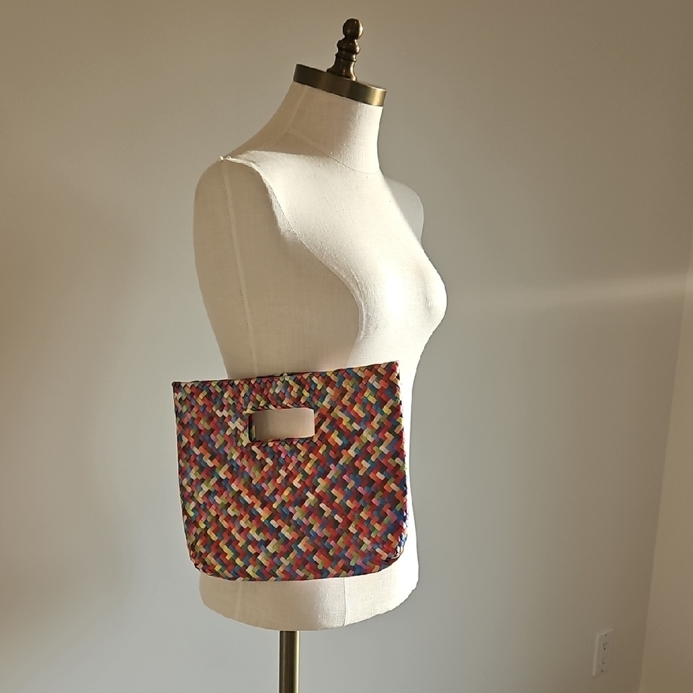 Multicolor Woven Clutch Bag